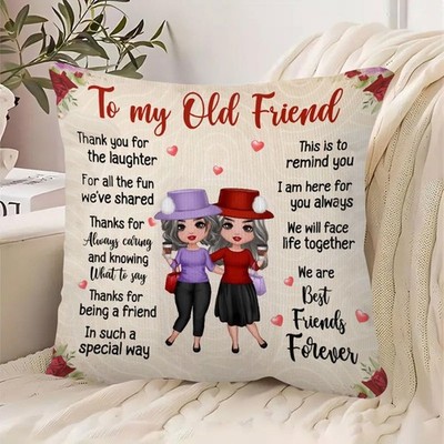My Old Friend Plush Throw Pillow Cover Best Friends Forever Pillowcase NO Filler