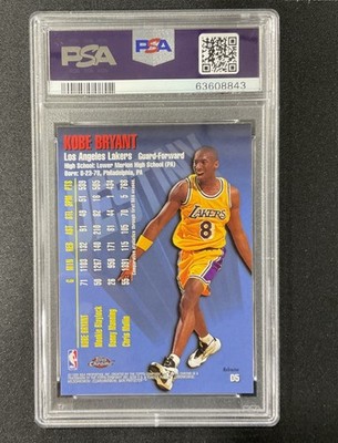 NBAカード1997 topps chrome set kobe bryant 1997 Topps Chrome Destiny Kobe Bryant Refractor PSA 10 Gem Mint