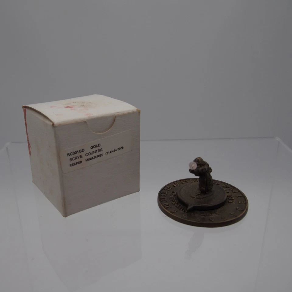 Vintage 1994 Reaper Miniatures Scrye Life Counter Gold RC001GD MTG Rare - Photo 1/4