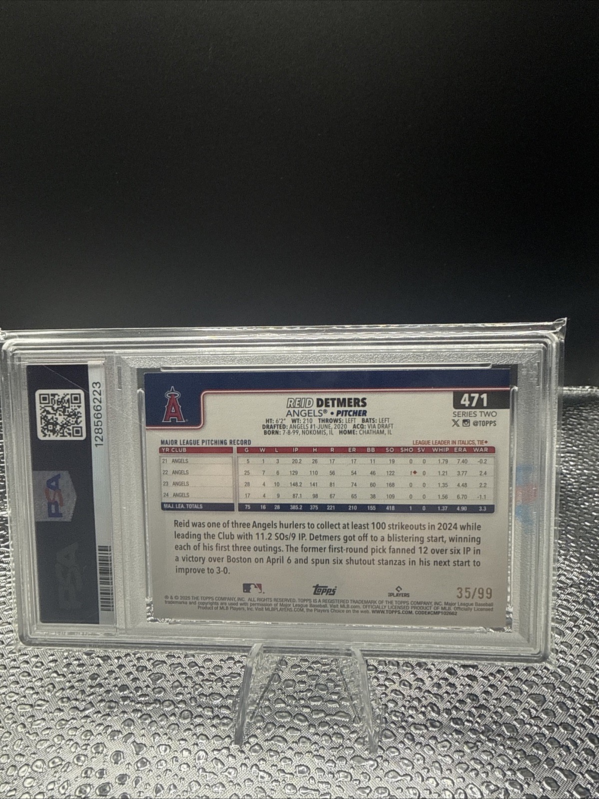 2025 Topps Series 2 - Reid Detmers #471 Hot Dog 🌭#35/99 PSA 9 🔥 view 3