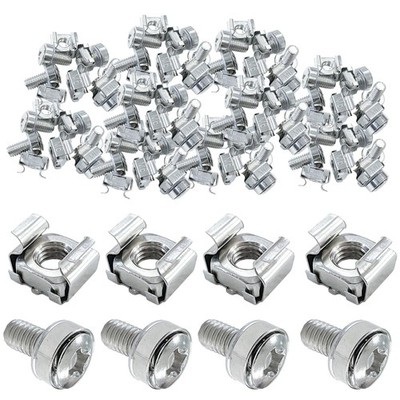 Rack Mount Cage Nuts Screws Washers M6 x 16mm Cabinet Patch Panel 50 Pack