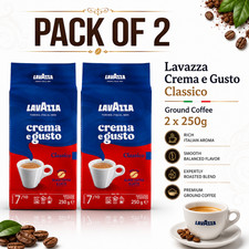 2 X Lavazza - Crema E Gusto Classico - Ground Coffee 250g (2 x 250g) 25.98 per kilo