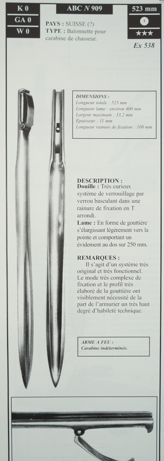 1071 – VERY RARE SWISS 19th CENTURY PROBABLY EXPERIMENTAL BAYONET