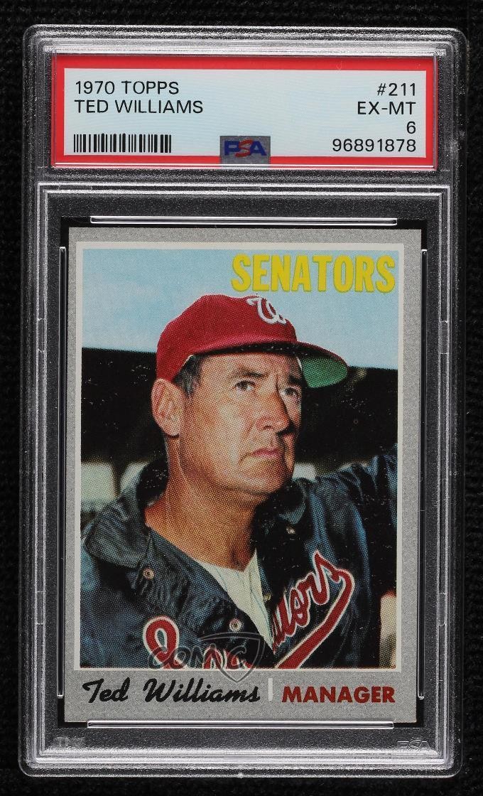 1970 Topps Ted Williams #211 PSA 6 HOF 0q4x