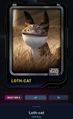 Star Wars Card Trader 2025 Series 3 Tier 8 Base Black 75cc - Loth-Cat