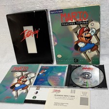 Mario Teaches Typing   RARE Official Nintendo Variant   Complete CIB Box PC DOS CD