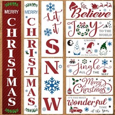 11Pcs Christmas Stencils For Painting Reusable Merry Christmas Holiday Crafts