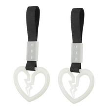 2Pcs Broken Heart Shaped Car Handle Straps, Car Hanging Accessories Bumper