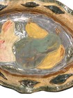 Handmade Mud Pottery Pear Fruit Platter Signed — photo 4