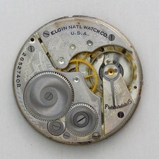 Elgin Grade 291 Model 1 16 Size Pocket Watch Movement Gold Tone Dial ca 1926