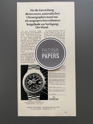 1972 Omega Speedmaster Mark III Testgelände Mond Vintage Ad Werbung Reklame V1