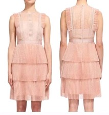 Anthropologie Heartloom Lace Tiered Dress Dusty Pink Size: M