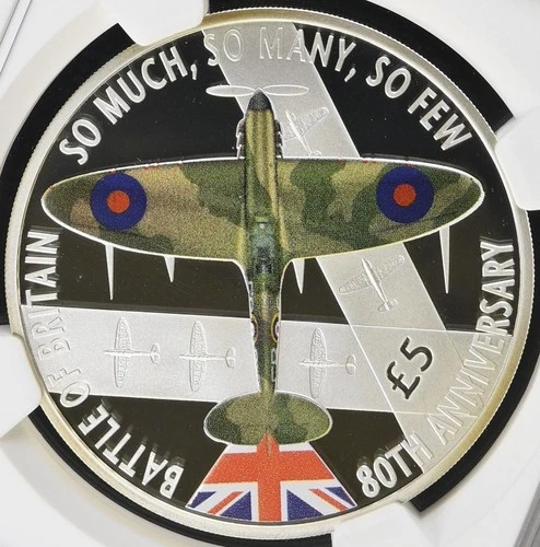 2020 Guernsey Battle of Britain 80th Anniversary £5 Silver Proof Coin NGC PF69 U