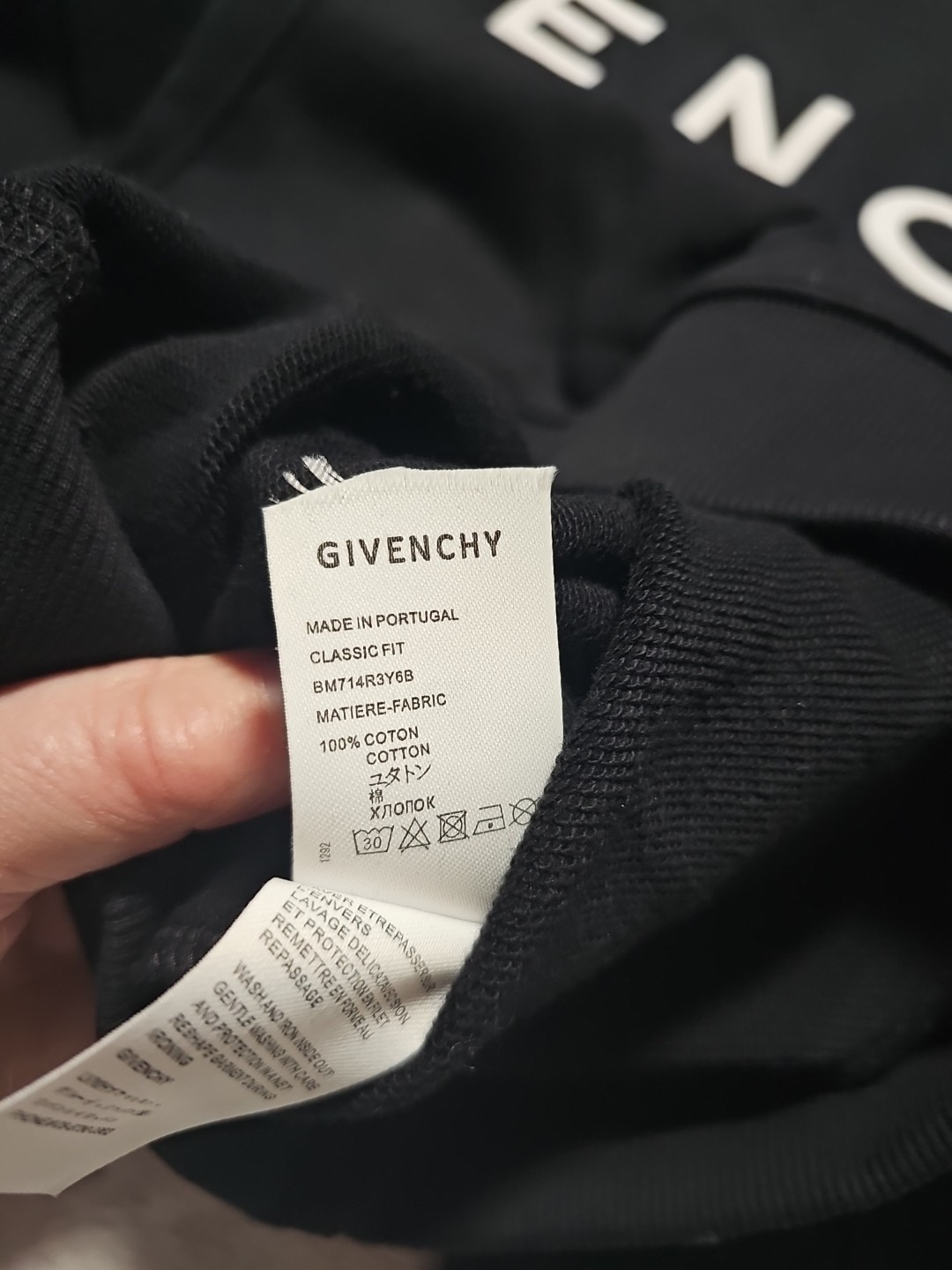 Givenchy Black Fleece Logo Hooded Pullover Hoodie Cotton Crew Neck Men thumbnail 6