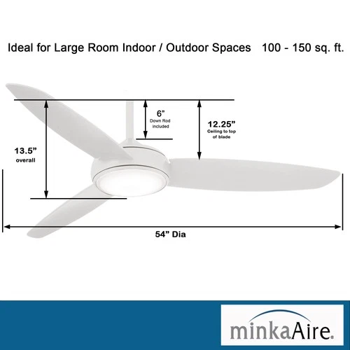 Minka Aire Concept IV 54"  - White 3-Blade Remote Control - Picture 3 of 5