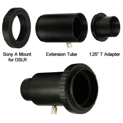 Telescope Camera Adapter T-Ring + 1.25'' Mount Adapter + Extension Tube for Sony