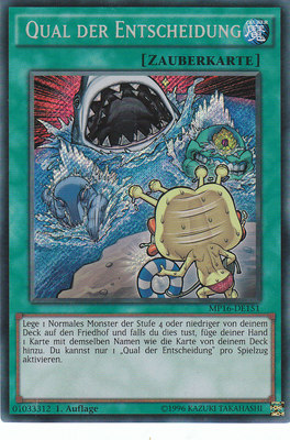 Yu-Gi-Oh! MP16-DE151 Qual der Entscheidung SECRET RARE 1.Auflage! NEU + TOP!