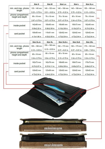 CUSTOMIZED HORIZONTAL WAIST POUCH MADE OF COWHIDE CASE COVER WITH 2 CARD POCKETS - Picture 3 of 22
