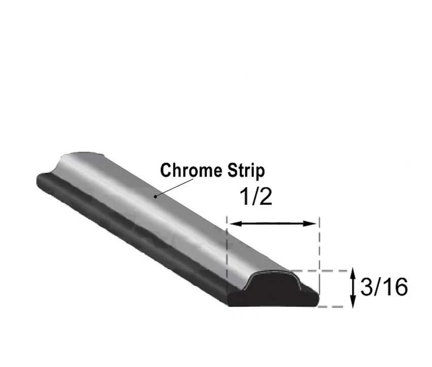 1977 1978 年福特卡车镀铬挡风玻璃锁条饰边 — 第 2/3 张图片