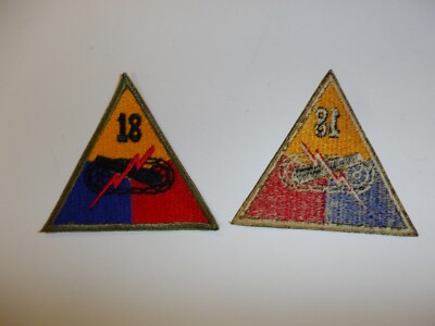 e2784 US Army Armored Triangle 18th Division Patch Corps Battalion R9D ...