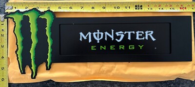 Monster Energy Drink Metal Double Sided Sign Glass  Door Suction Cup 