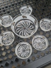  1960's DeValbor Frosted Glass Salad / Berry Bowls Set 7pc Italy by Cerve