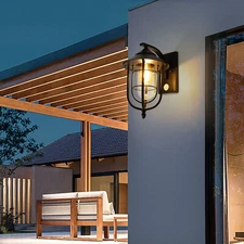 Outdoor LED Wall Sconce Dusk To Dawn Light Lamp Exterior Motion Sensor Wall Lamp