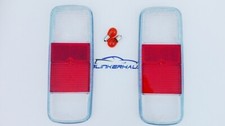 VW BUS T2 B C BAY WESTY CAMPER CREW CAB LT ITALIAN CLEAR/RED TAILLIGHTS LENSES