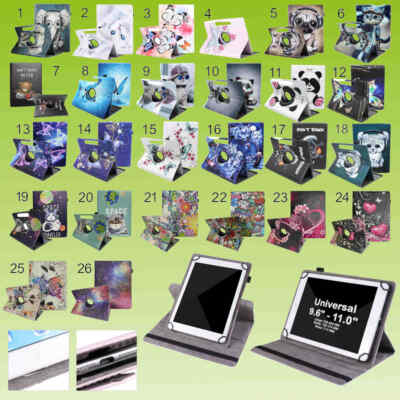 Für Lenovo Tablet Motiv 360 Grad Rotation Tasche Kunst-Leder Hülle Etuis Cover