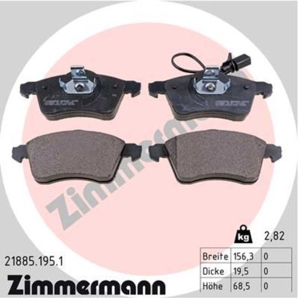 Zimmermann BremsbeläGe Bremsbelegsatz Vorne FüR VW Transporter IV Bus-image