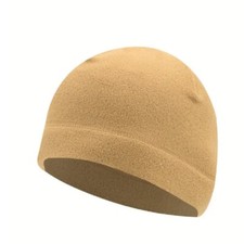 Khaki Tan Fleece Watch Cap Beanie Knit Stocking Hat Winter Tactical Military