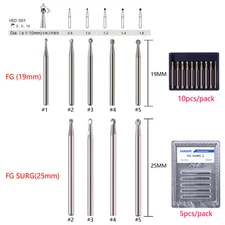 Dental (Surgical) Round Tungsten Carbide Bur 19mm/25mm For High Speed Handpiece