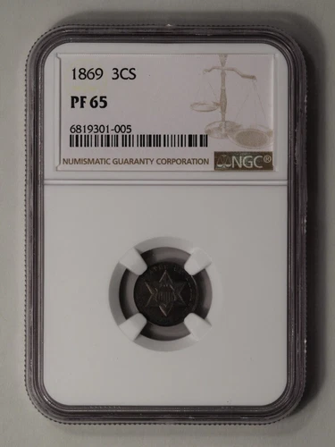 1869 Three Cent Piece - Silver Type 3 3CS NGC PR65