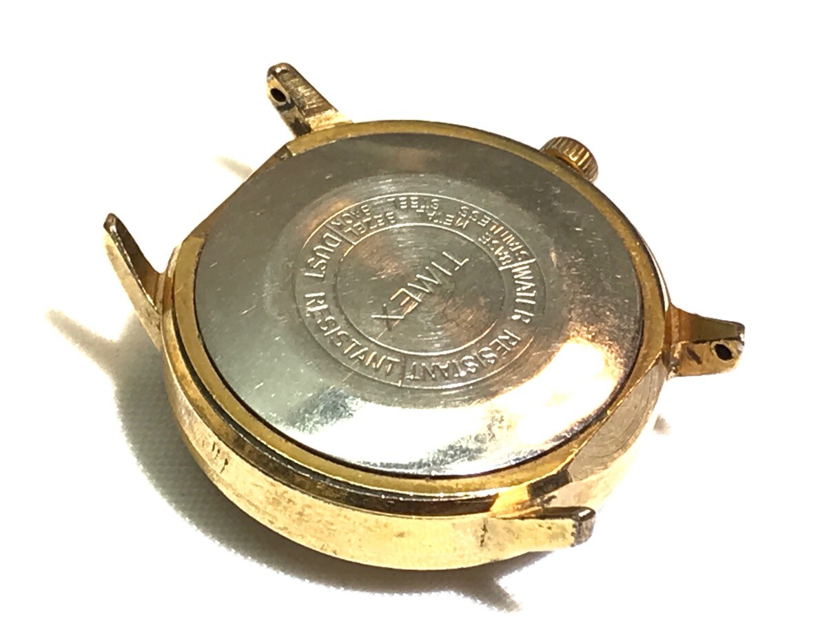 TANG☆両面☆腕時計☆USED品☆ VINTAGE 35M TIMEX 26860 GOLD TONE DAY/DATE MENS WATCH *PARTS