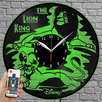 LED Clock Lion King Vinyl Record Wall Clock Led Light Wall Clock 3687