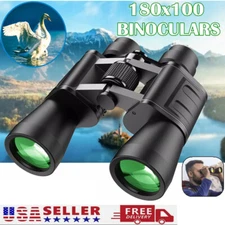 HD Military Zoom High Powerful Binoculars Day/Low Night Optics Hunting 180x100