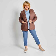 Ruth Langsford Faux Suede Blazer In Nutmeg Size 12 Bnwt Rrp £60