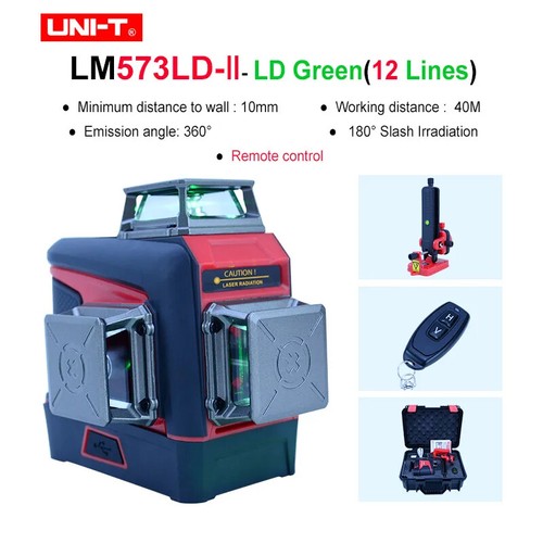 UNI-T Green Cross Line Laser Level Self-Leveling/Manual 30m/40m 3D 8/12/16 line - Picture 7 of 28