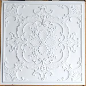 Details About Pl19 Faux Tin Plastic Drop In Embossed Ceiling Tiles Decor Wall Panels10tile Lot