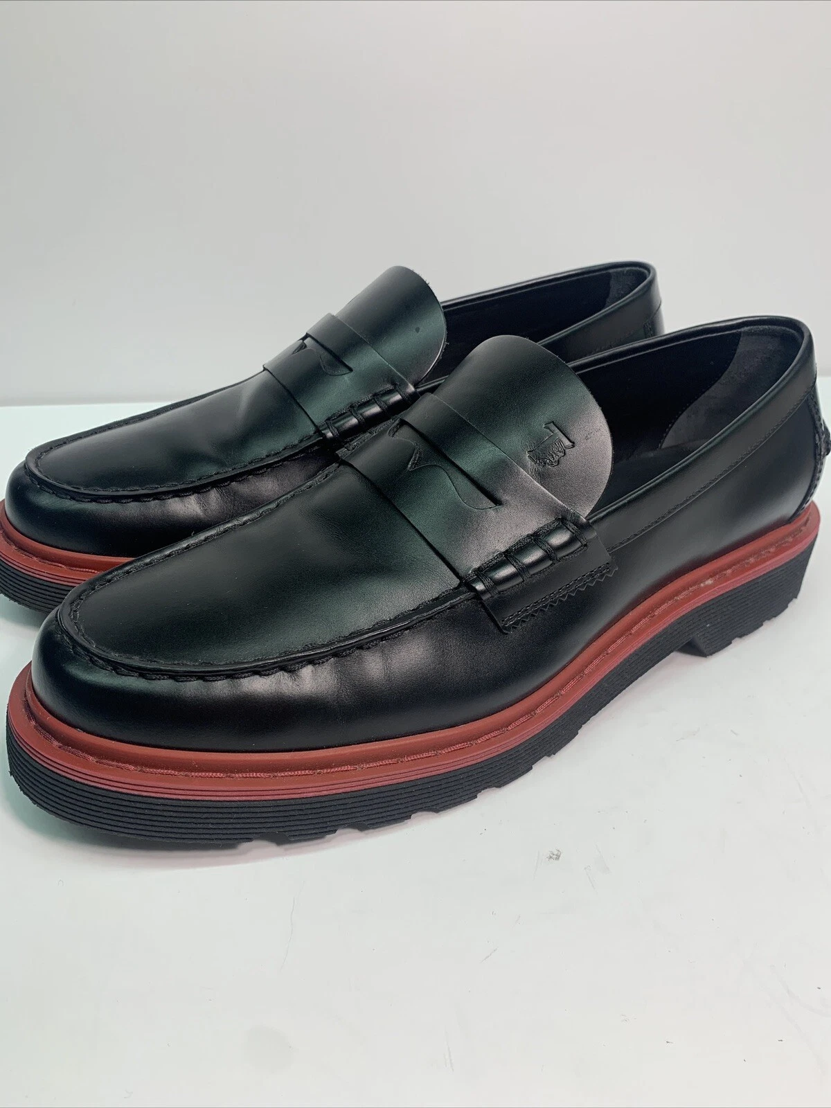 TOD’S Carrarmato Mocassino Penny in pelle nero da uomo 9 5 taglia USA 11 EU 44