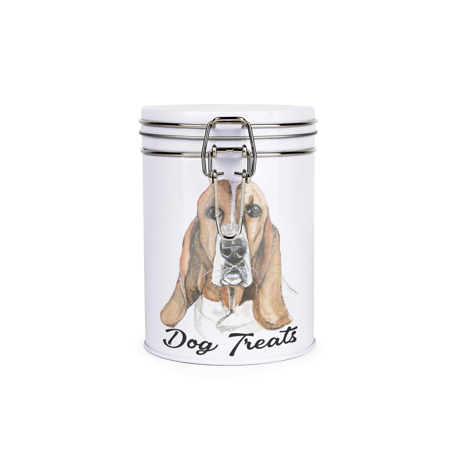 Basset Hound Dog Treats Canister - Novelty Dog Themed Storage Gift Tin