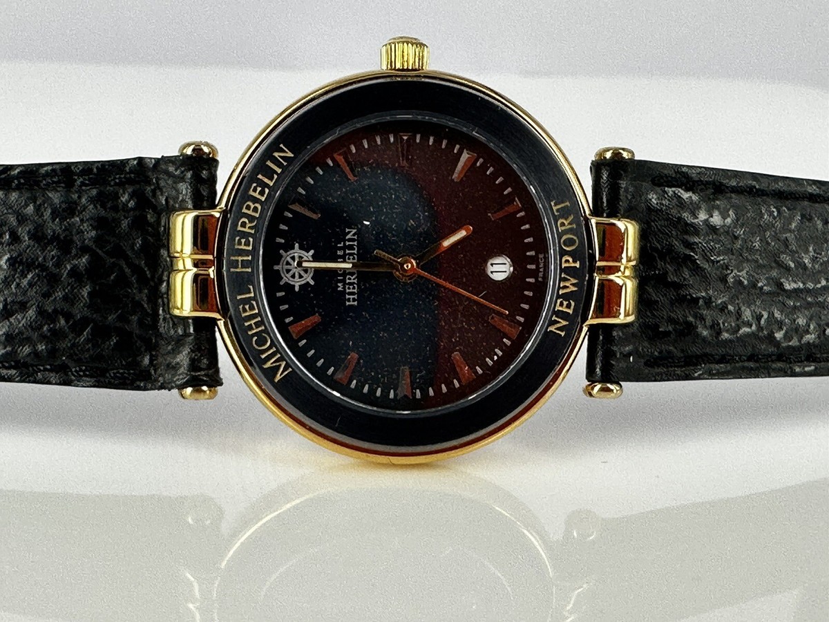 Michel Herbelin Newport DAU 12857 Quarz ETA vergoldet Neu  Gewährleistung