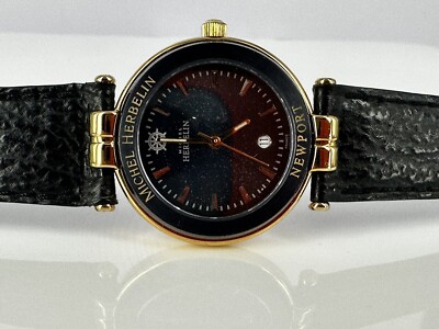 Michel Herbelin Newport DAU Ref. 12857 Quarz ETA vergoldet Neu Gewährleistung