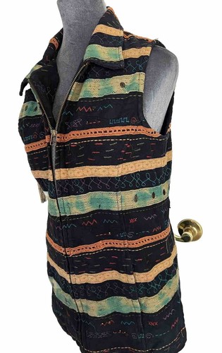 Chicos Vest 1 = 8 M Cotton Artsy Retro Hippie Colorful Festival Indie Boho - Picture 14 of 24