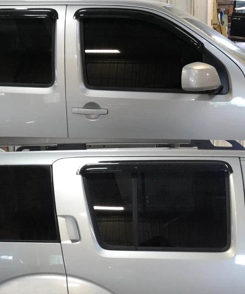 Paraseras de ventana acrílicas para Nissan Pathfinder 2005-2012 ventilación sol lluvia protector sombra Foto 3 de 4