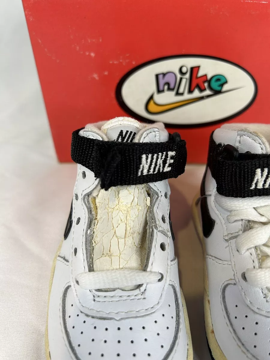 VTG Nike Baby Force 1 Shoes Size 3 1994 OG Air 650038 90 s White black Box 80s eBay