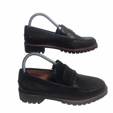 Madewell Corinne Lugsole Leather Loafer NA822 True Black Size 8.5 New Preppy