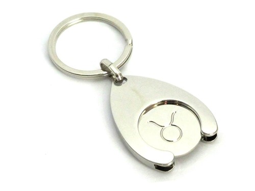 Signe Taureau Porte-Clés Shopping Chip Panier Euro Rechange - Photo 2 sur 5