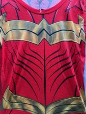 DC WONDER WOMAN Sublimated Juniors Costume T-Shirt with Removable Cape S-L