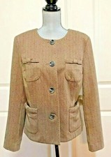 CABI Style 3170 Brown Herringbone with Flecks of Color Penny Blazer - Size Med.